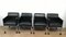 Black Lacquer & Leather Armchairs on Casters from Rosenthal, 1970s, Set of 4, Image 2
