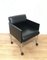 Black Lacquer & Leather Armchairs on Casters from Rosenthal, 1970s, Set of 4 5