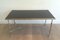 Silver Coffee Table with Cloven Hoof Feet & Black Lacquered Glass Top, 1940s 1