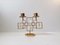 Vintage Gilded Metal & Crystal Cubist Candleholder, 1970s, Image 1