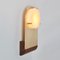 Polifemo Wandlampe aus gebürstetem Messing, Alabaster und Mongoy Holz von Silvio Mondino Studio 6