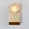 Polifemo Wandlampe aus gebürstetem Messing, Alabaster und Mongoy Holz von Silvio Mondino Studio 1