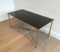 Nickel Coffee Table with Black Lacquered Top, 1960s 2