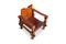 Brutalistischer Vintage Sessel aus cognacfarbenem Leder 2