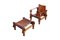 Fauteuil de Style Brutaliste Vintage en Cuir Cognac 9