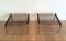 Mesas auxiliares de cromo, madera negra y vidrio, años 70. Juego de 2, Imagen 4