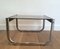 Tables d'Appoint en Chrome, Bois Noir et Verre, 1970s, Set de 2 1