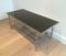 Neoclassical Style Silvered Coffee Table with Black Lacquered Glass Top, 1940s 8