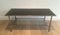 Neoclassical Style Silvered Coffee Table with Black Lacquered Glass Top, 1940s 1