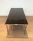 Table Basse de Style Neoclassique Argentée avec Plateau en Verre Laqué Noir, 1940s 7