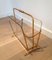 Vintage Brass & Glass Magazine Rack 3