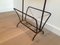 Mid-Century Brass & Black Metal Magazine Rack 4