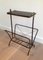 Mid-Century Brass & Black Metal Magazine Rack 2