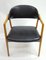 Scandinavian Beech & Black Leather Armchair from Gemla Möbler, 1970s, Image 1