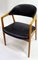 Scandinavian Beech & Black Leather Armchair from Gemla Möbler, 1970s 2