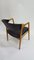 Scandinavian Beech & Black Leather Armchair from Gemla Möbler, 1970s, Image 5