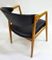 Scandinavian Beech & Black Leather Armchair from Gemla Möbler, 1970s 4