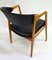 Scandinavian Beech & Black Leather Armchair from Gemla Möbler, 1970s, Image 4