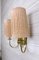 Brass Wall Lights with Fabric Shades, 1930s, Set of 2, Image 6