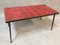 French Red Ceramic and Wrought-Iron Coffee Table, 1950s 2