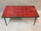 French Red Ceramic and Wrought-Iron Coffee Table, 1950s 3