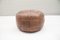 Vintage Brown Leather Pouf, 1960s 2
