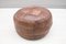 Vintage Brown Leather Pouf, 1960s 3