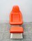 Space Age Fiberglass Lounge Chair with Pouf, 1970s, Set of 2 2