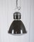 Lámpara colgante de fábrica grande de vdrio parabólico, años 50, Imagen 16