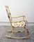 Rocking Chair Chiavarina Vintage en Frêne Clair avec Assise en Damas, 1950s 2