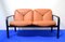 Zwei-Sitzer Sofa aus Leder und bemaltem Stahl von Vico Magistretti für ICF/Knoll International, 1980er 1