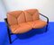 Leather and Painted Steel Two-Seater Sofa by Vico Magistretti for ICF/Knoll International, 1980s, Image 2
