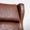 Danish Leather Lounge Chair & Footstool, 1970s 4