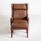 Danish Leather Lounge Chair & Footstool, 1970s 2