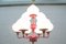 Red Opaline Glass Orbital Chandelier, 1960s 3