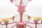 Red Opaline Glass Orbital Chandelier, 1960s, Image 4