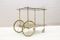 Hollywood Regency Brass & Smoked Glass Serving Trolley, 1960s 1