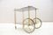 Hollywood Regency Brass & Smoked Glass Serving Trolley, 1960s 2