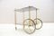 Hollywood Regency Brass & Smoked Glass Serving Trolley, 1960s, Image 2