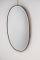 Italian Oval Wall Mirror with Brass Frame, 1950s, Image 4