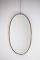 Italian Oval Wall Mirror with Brass Frame, 1950s 1