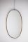 Italian Oval Wall Mirror with Brass Frame, 1950s, Image 1