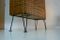 Mueble bar danés de mimbre con patas de horquilla, años 50, Imagen 11