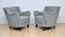 Mid-Century Grey Lounge Chairs, 1950s, Set of 2 1