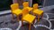 Gelber Vintage Model 4875 Stuhl aus Kunststoff von Claudio Bartoli für Kartell 2