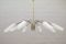 Italienische Mid-Century Sputnik Deckenlampe aus Glas & Messing 1