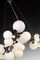 Black Nickeled Mimosa Chandelier with 27 Lights in White Milk Glass by Alberto Dona, Image 3