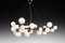 Black Nickeled Mimosa Chandelier with 27 Lights in White Milk Glass by Alberto Dona 2