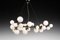 Black Nickeled Mimosa Chandelier with 27 Lights in White Milk Glass by Alberto Dona, Image 2