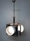 Mid-Century Italian Chandelier in Chrome & Opaline Glass 2